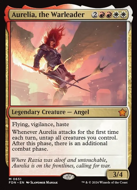 Aurelia, the Warleader, Magic card FDN 651 — Foundations set