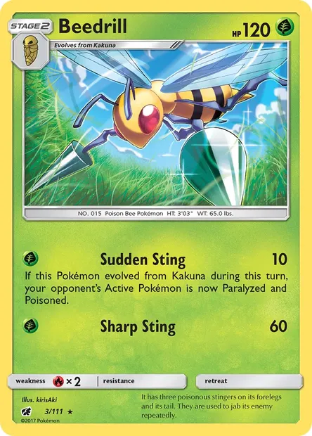 Beedrill, Pokémon card CIN 3 — Crimson Invasion set