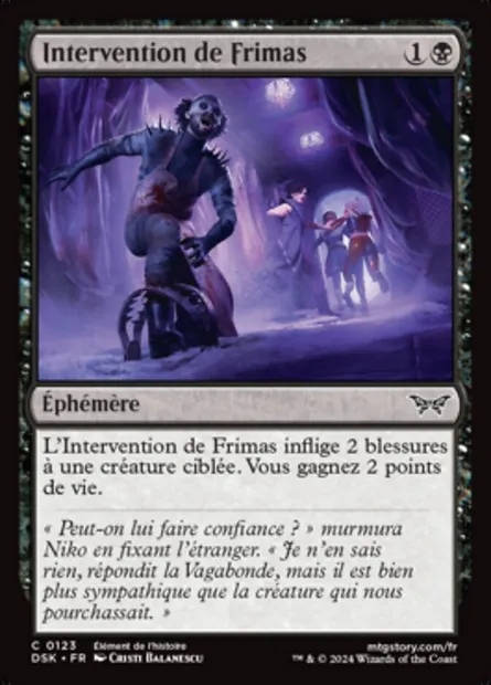 Intervention de Frimas, carte Magic DSK 123 — extension Duskmourn: House of Horror