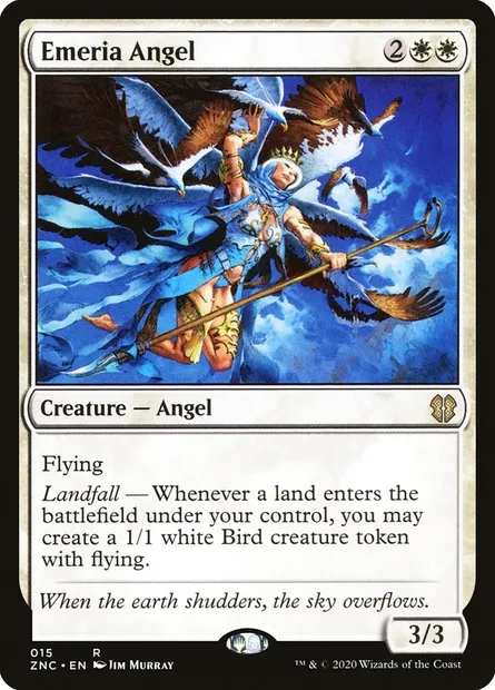 Emeria Angel, Magic card ZNC 15 — Zendikar Rising Commander set