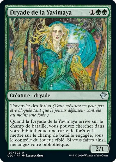 Dryade de la Yavimaya, carte Magic C20 197 — extension Commander 2020