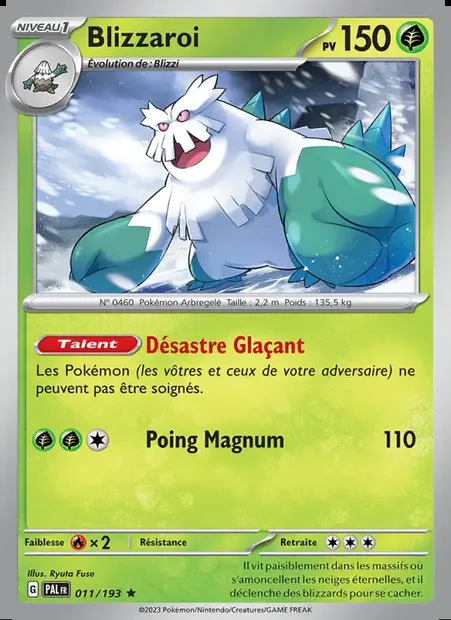 Blizzaroi, carte Pokémon PAL 011 — extension Évolutions à Paldea