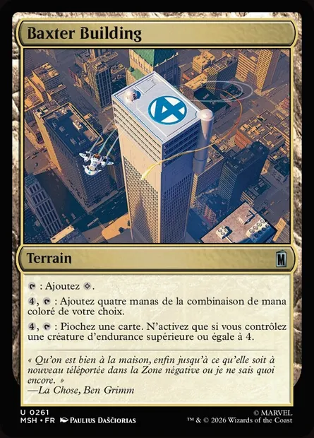Baxter Building, carte Magic MSH 261 — extension Marvel Super Heroes