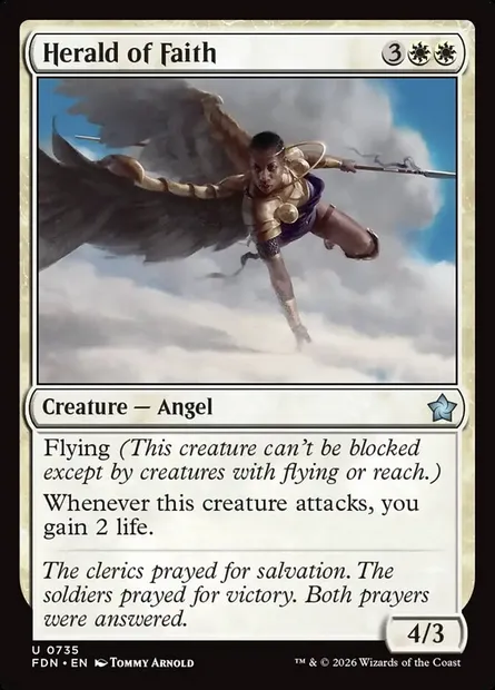 Herald of Faith, Magic card FDN 735 — Foundations set