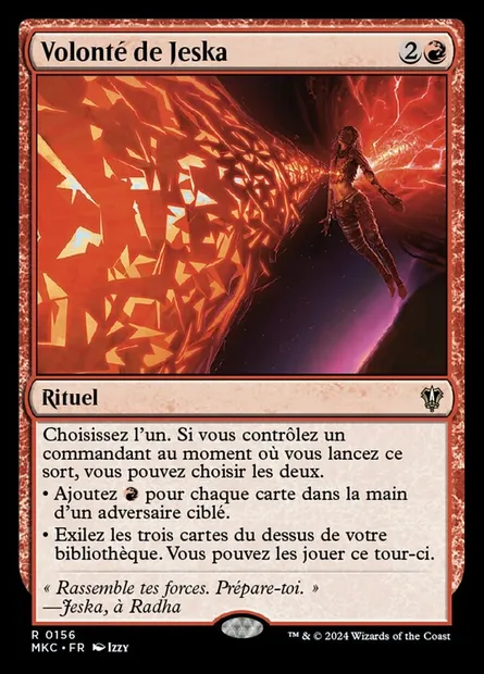Volonté de Jeska, carte Magic MKC 156 — extension Murders at Karlov Manor Commander