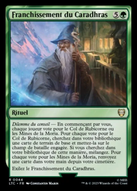 Franchissement du Caradhras, carte Magic LTC 44 — extension Tales of Middle-earth Commander