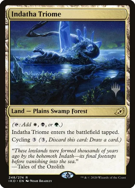 Indatha Triome, Magic card PIKO 248p — Ikoria: Lair of Behemoths Promos set