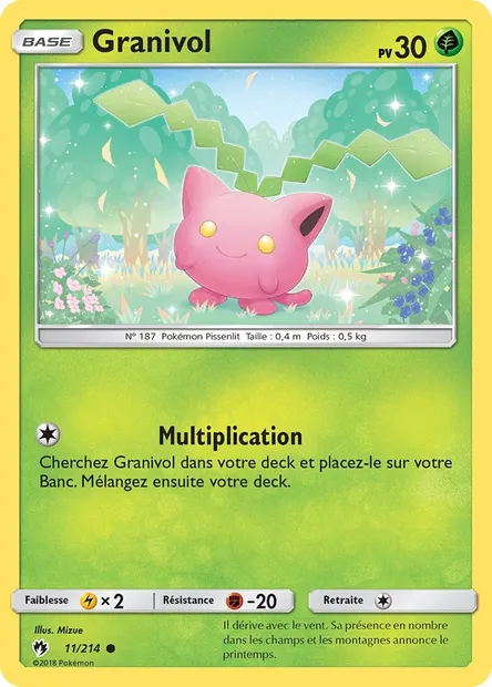 Granivol, carte Pokémon LOT 11 — extension Tonnerre Perdu