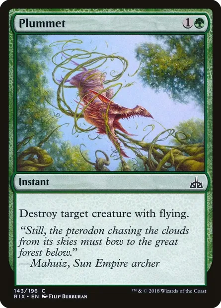 Plummet, Magic card RIX 143 — Rivals of Ixalan set
