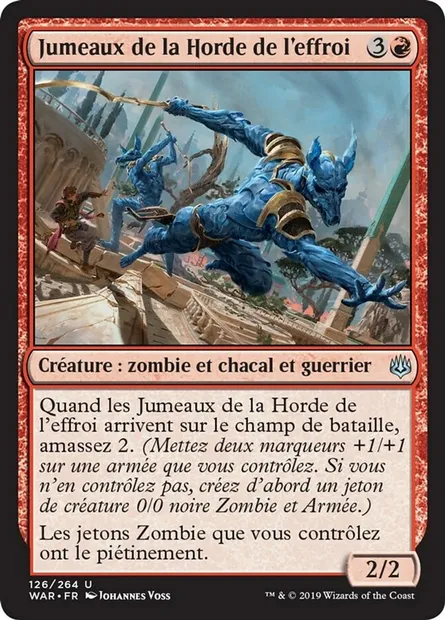 Jumeaux de la Horde de l'effroi, carte Magic WAR 126 — extension La guerre des Planeswalkers