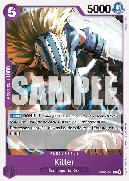 Killer, carte One Piece OP09-064 — extension LES NOUVEAUX EMPEREURS