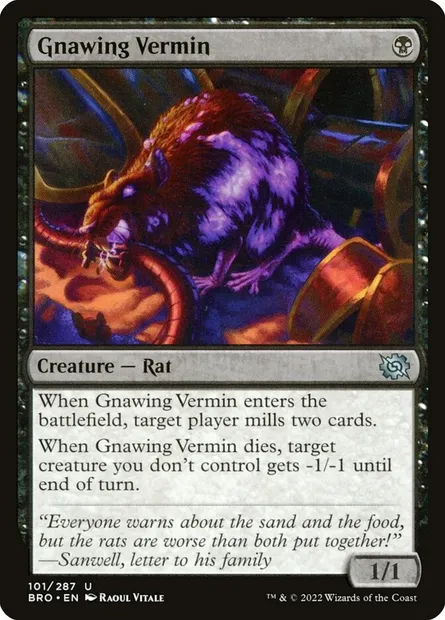 Gnawing Vermin, Magic card BRO 101 — The Brothers' War set