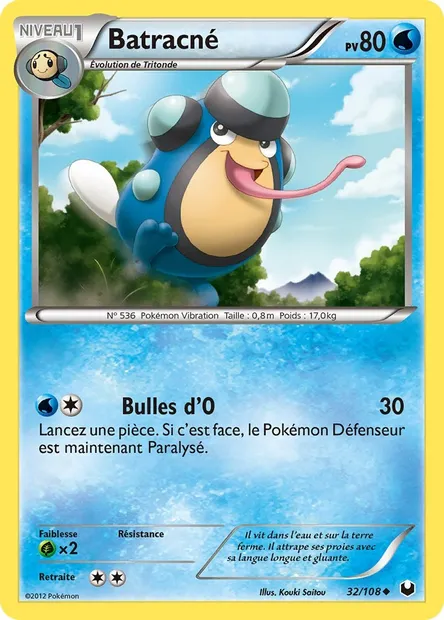 Batracné, carte Pokémon DEX 32 — extension Explorateurs Obscurs