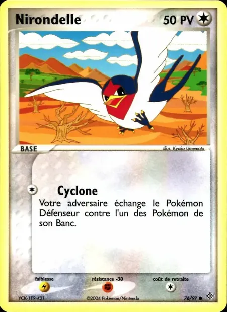Nirondelle, carte Pokémon DR 76 — extension EX Dragon