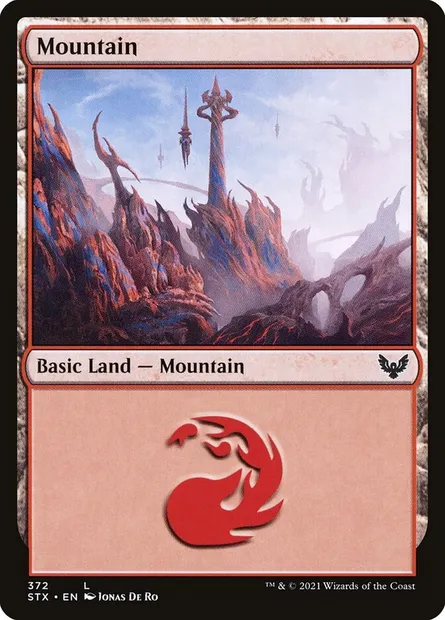 Mountain, Magic card STX 372 — Strixhaven: School of Mages set