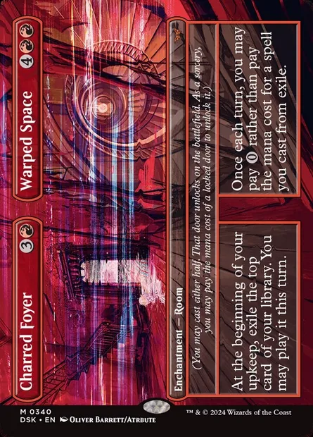 Charred Foyer // Warped Space, Magic card DSK 340 — Duskmourn: House of Horror set