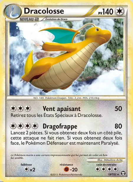 Dracolosse, carte Pokémon TM 18 — extension Triomphant