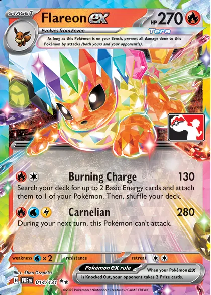 Flareon ex, Pokémon card PPS 014-4 — Play! Pokémon Prize Pack Series set