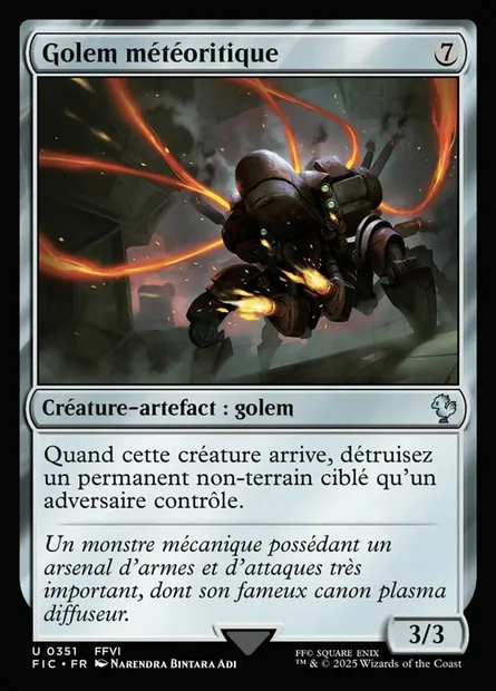 Golem météoritique, carte Magic FIC 351 — extension Final Fantasy Commander