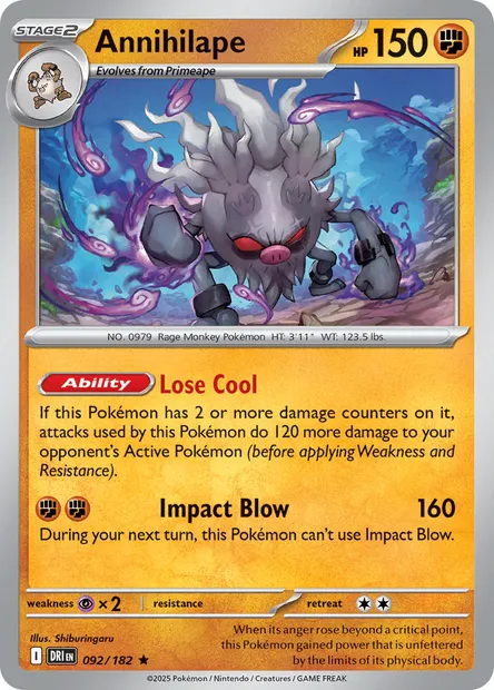 Annihilape, Pokémon card DRI 092 — Destined Rivals set