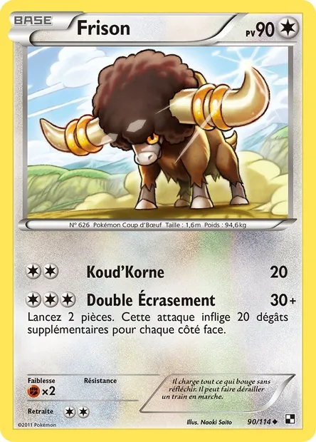 Frison, carte Pokémon BLW 90 — extension Noir & Blanc