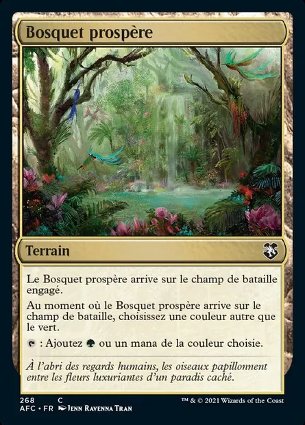 Bosquet prospère, carte Magic AFC 268 — extension Forgotten Realms Commander