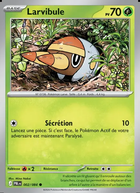 Larvibule, carte Pokémon PBL 002 — extension Nuit Noire