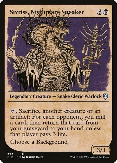 Sivriss, Nightmare Speaker, Magic card CLB 393 — Commander Legends: Battle for Baldur's Gate set