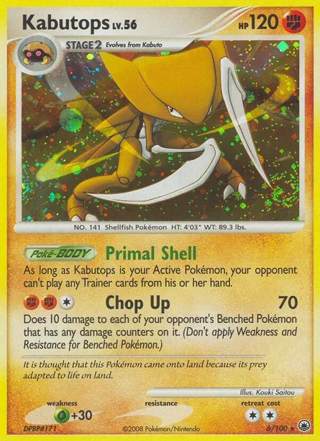 Kabutops, Pokémon card MD 6 — Majestic Dawn set