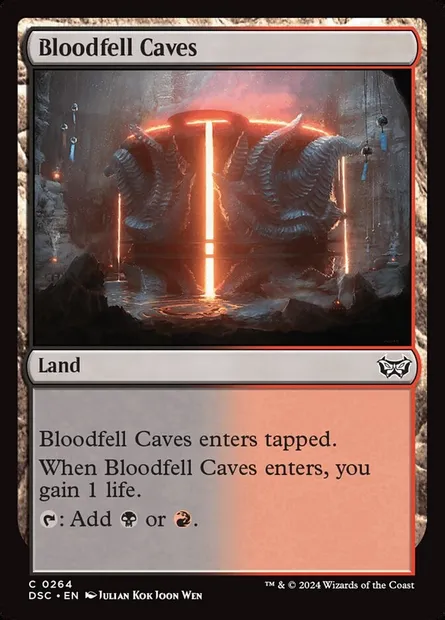 Bloodfell Caves, Magic card DSC 264 — Duskmourn: House of Horror Commander set