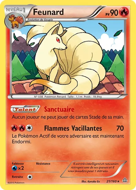 Feunard, carte Pokémon PRC 21 — extension Primo-Choc