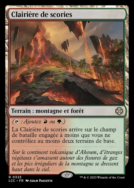 Clairière de scories, carte Magic LCC 323 — extension The Lost Caverns of Ixalan Commander