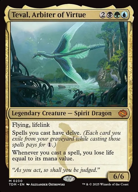 Teval, Arbiter of Virtue, Magic card TDM 230 — Tarkir: Dragonstorm set