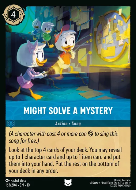 Might Solve a Mystery, Disney Lorcana card CH10-163 — Whispers in the Well set