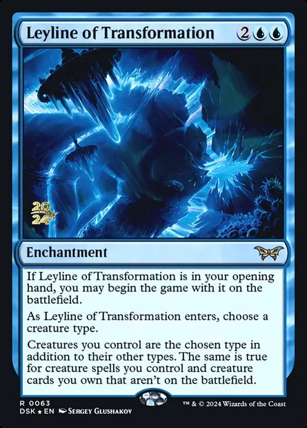 Ligne ley de transformation, carte Magic PDSK 63s — extension Duskmourn: House of Horror Promos