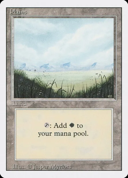 Plains, Magic card 3ED 292 — Revised Edition set