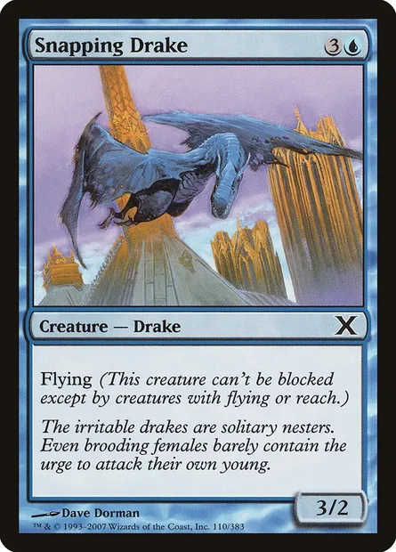 Snapping Drake, Magic card 10E 110 — Tenth Edition set