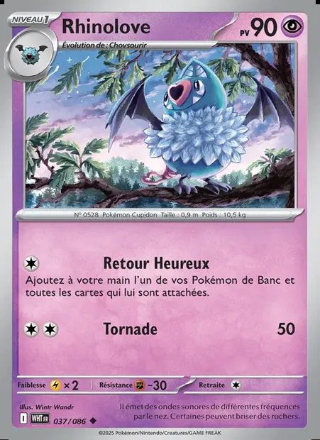 Rhinolove, carte Pokémon WHT 037 — extension Flamme Blanche
