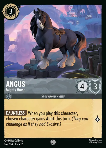 Angus - Mighty Horse, Disney Lorcana card CH12-174 — Wilds Unknown set