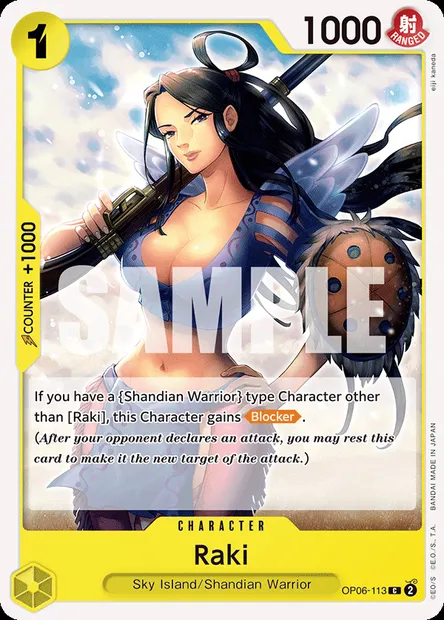 Raki, One Piece card OP06-113 — WINGS OF THE CAPTAIN set