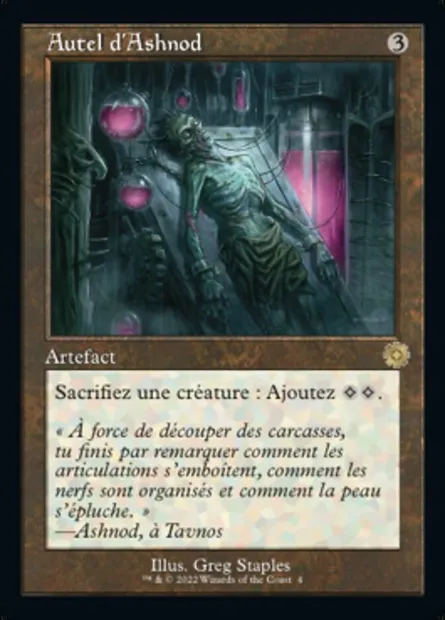 Autel d'Ashnod, carte Magic BRR 4 — extension The Brothers' War Retro Artifacts