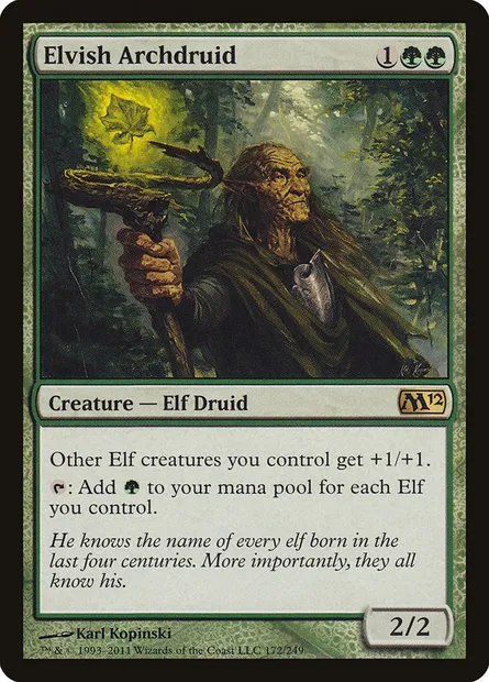 Elvish Archdruid, Magic card M12 172 — Magic 2012 set