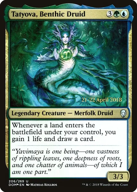 Tatyova, Benthic Druid, Magic card PDOM 206s — Dominaria Promos set