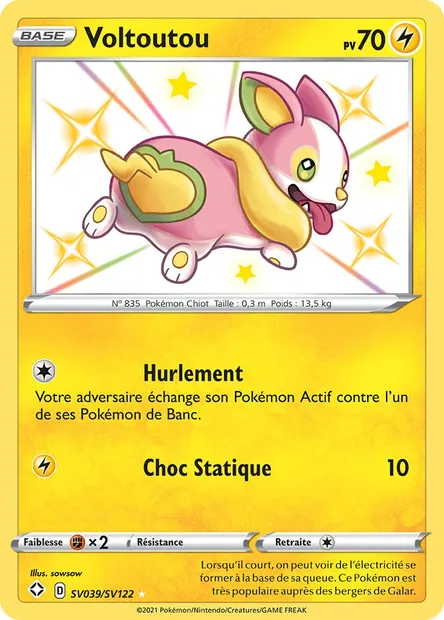 Voltoutou, carte Pokémon SHF SV039 — extension Destinées Radieuses