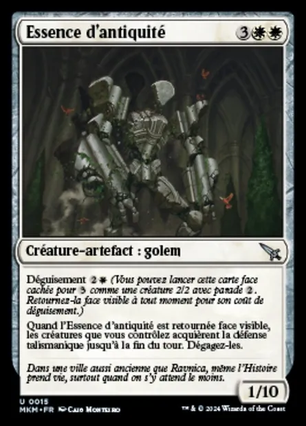 Essence d'antiquité, carte Magic MKM 15 — extension Murders at Karlov Manor