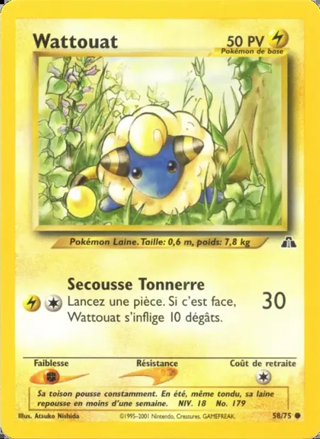 Wattouat, carte Pokémon ND 58 — extension Neo Discovery
