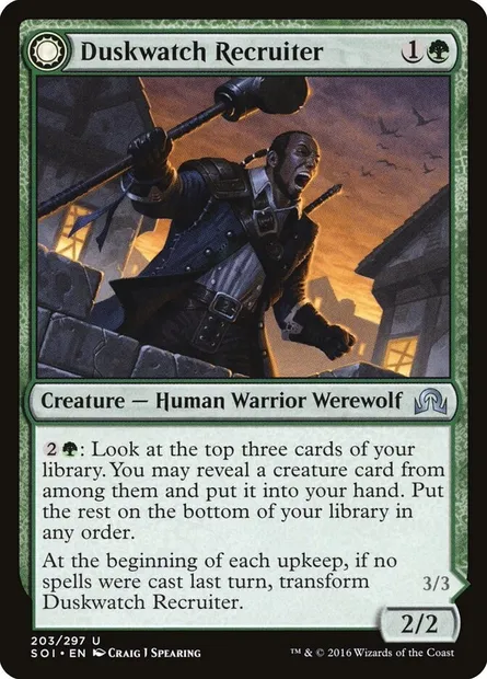 Duskwatch Recruiter // Krallenhorde Howler, Magic card SOI 203 — Shadows over Innistrad set
