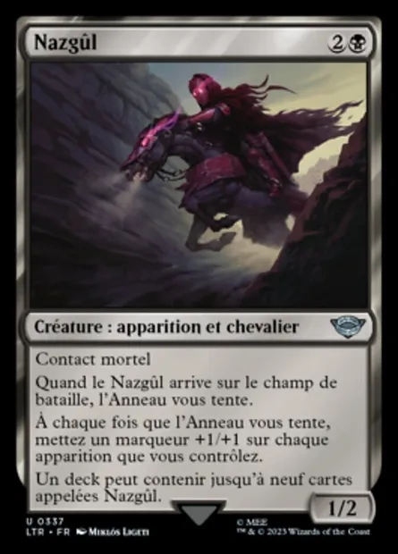 Nazgûl, carte Magic LTR 337 — extension Le Seigneur des Anneaux : chroniques de la Terre du Milieu