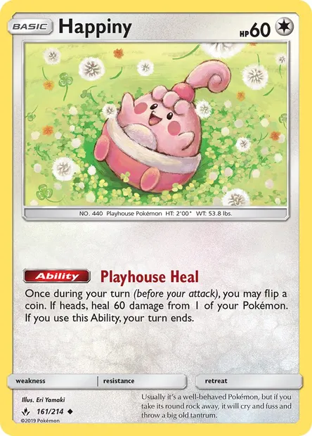 Happiny, Pokémon card UNB 161 — Unbroken Bonds set