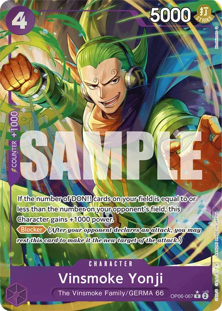 Vinsmoke Yonji, One Piece card OP06-067 — WINGS OF THE CAPTAIN set